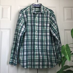 Men’s Nautica Sea Foam Green Checkered Dress Shirt